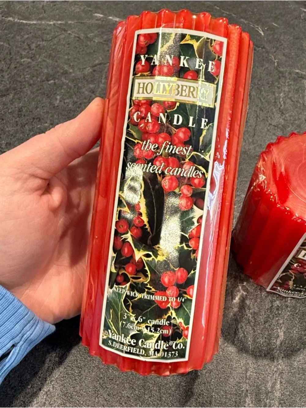 Yankee Candle Hollyberry pillar candles 6” + 3” set Christmas New sealed